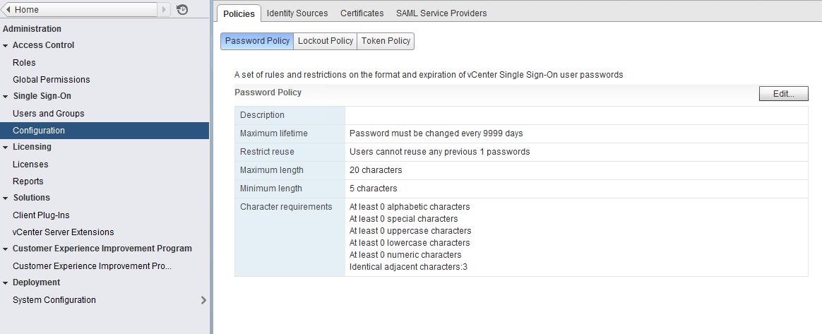 Password Expiry Setting